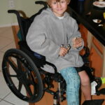 Carson in his wheelchair.