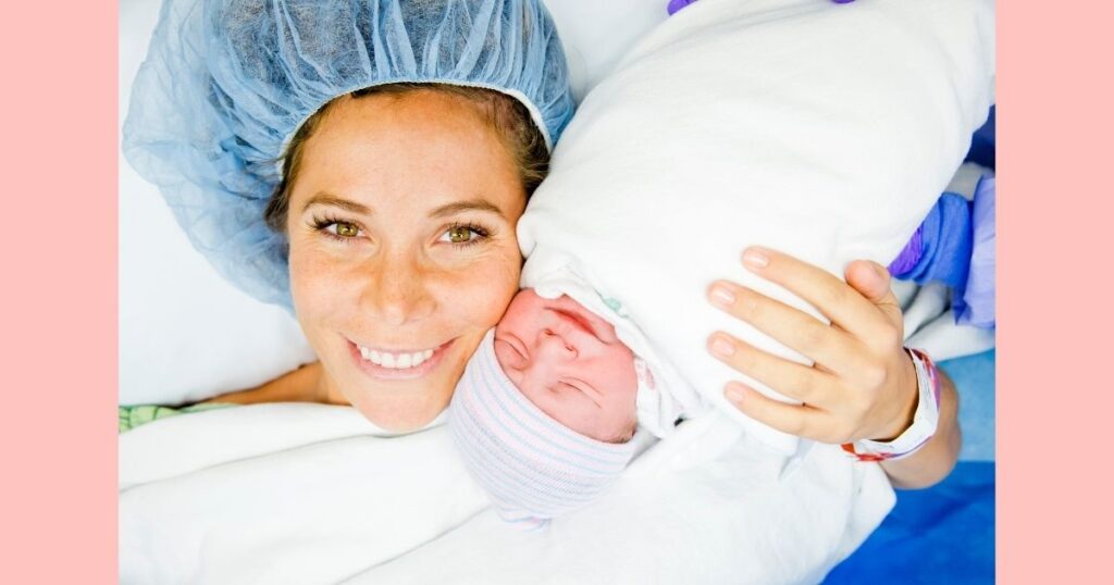 mom and baby after cesarean