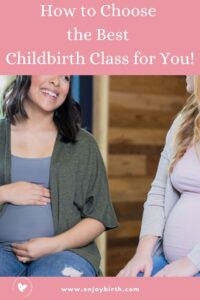 pregnant women talking in childbirth class - link to pinterest